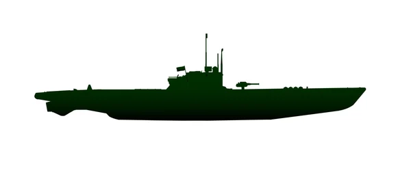 Silhouette sous-marine sur blanc — Image vectorielle