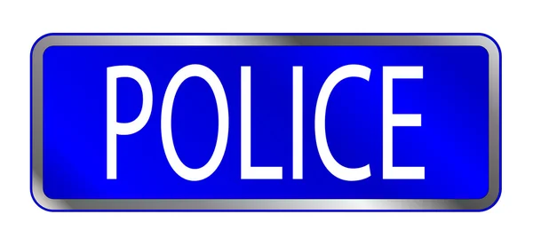 Blauwe geïsoleerde politie teken — Stockvector