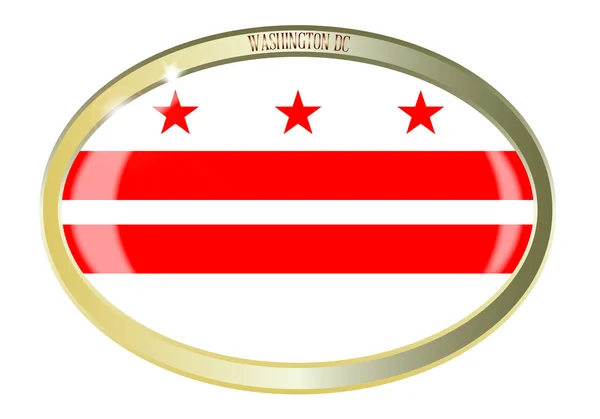 Washington Dc bayrak Oval düğmesini — Stok Vektör
