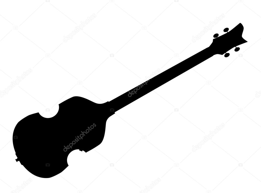Violin Style Bass Guitar Silhouette
