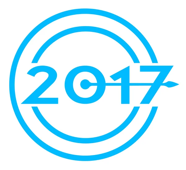 2017 μπλε ημερομηνία ρολόι — Διανυσματικό Αρχείο