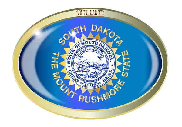 South Dakota State Flagge ovale Taste — Stockvektor