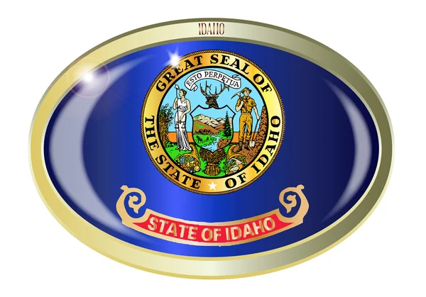Idaho state flag ovale Taste — Stockvektor