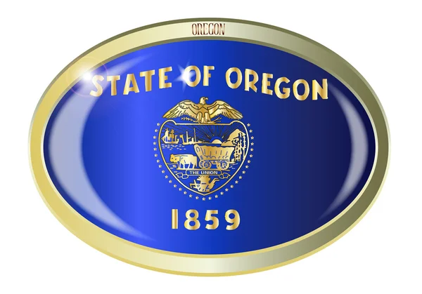 Oregon State vlag ovale knop — Stockvector