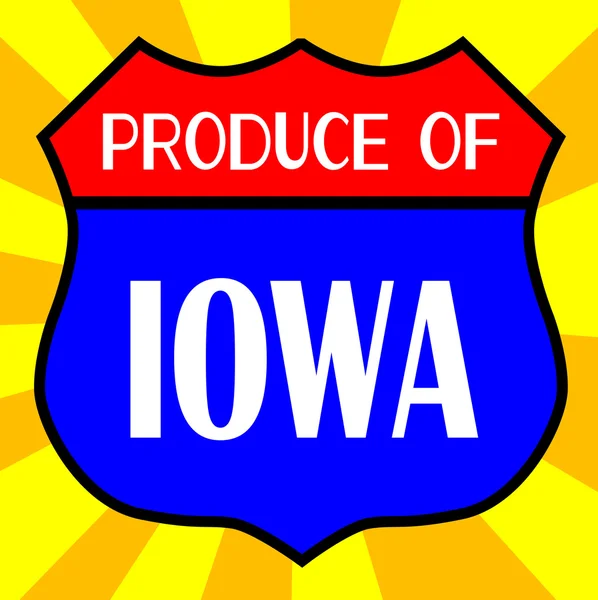 Productos del escudo de Iowa — Archivo Imágenes Vectoriales