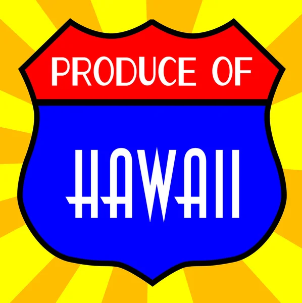 Produkty pocházející z Havaje štít — Stockový vektor