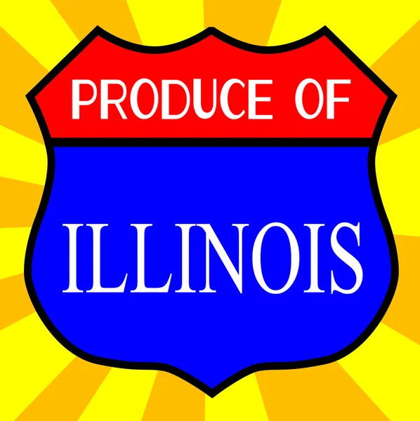 Productos del escudo de Illinois — Vector de stock