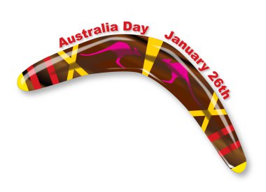 Australia Day Decorated Boomerang clipart