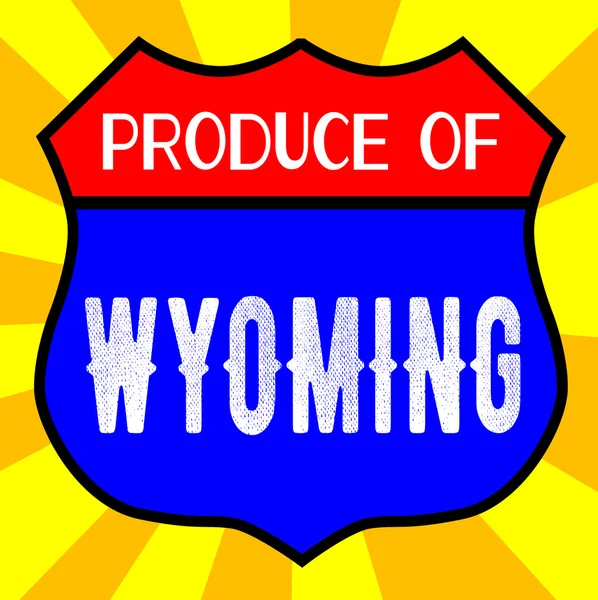 Produkter från Wyoming sköld — Stock vektor