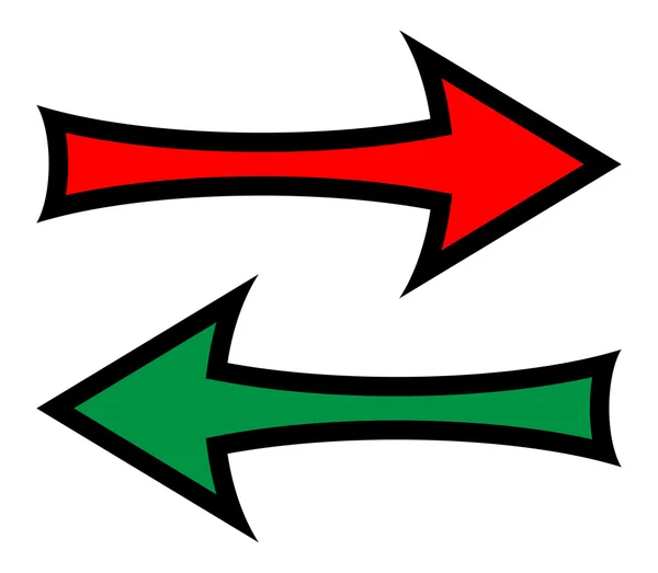 Flechas de dirección izquierda y derecha — Vector de stock