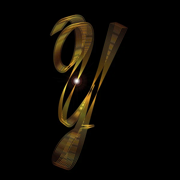 Lettre Y en or — Image vectorielle