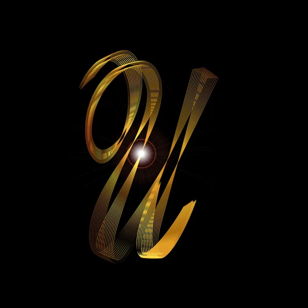 Letter U In goud — Stockvector