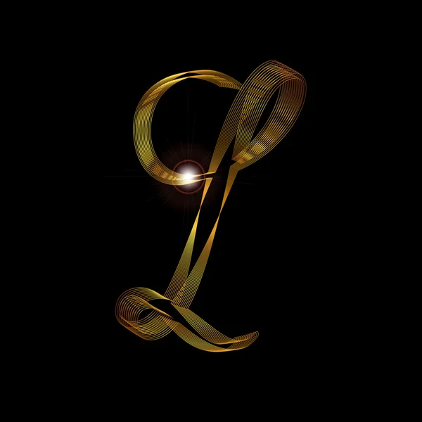 Γράμμα L σε χρυσό — Διανυσματικό Αρχείο
