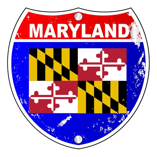 Ícones de bandeira de Maryland como sinal interestadual — Vetor de Stock