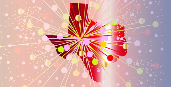 Celebración del Mapa Estatal de Texas — Vector de stock