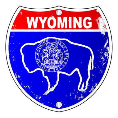 Wyoming bayrağı simgeleri Interstate işareti olarak