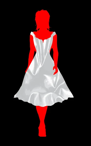 Bruidsmeisje zijden jurk — Stockvector