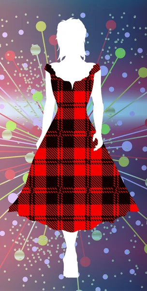 Girl In Tartan — Stock Vector