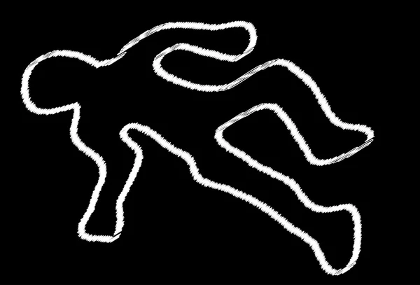 Crime Scene Chalk Outline — Stock Vector