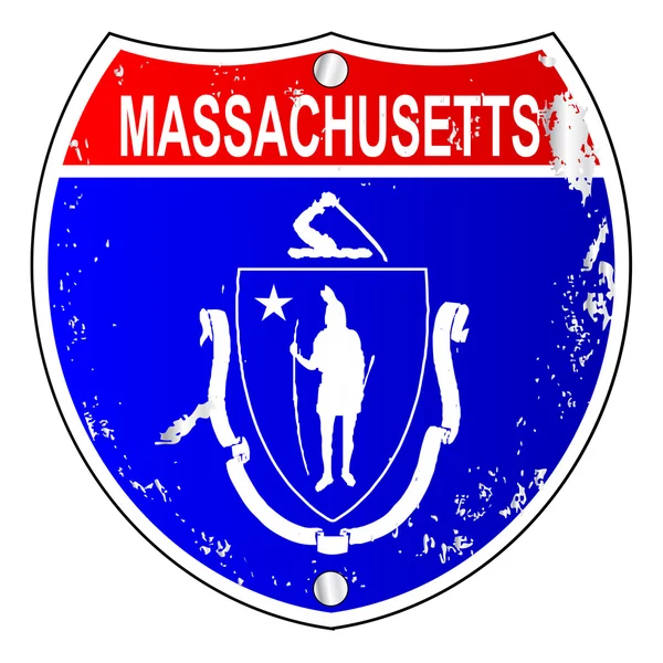 Знаки флага Массачусетса как знак межштатного сообщения — стоковый вектор