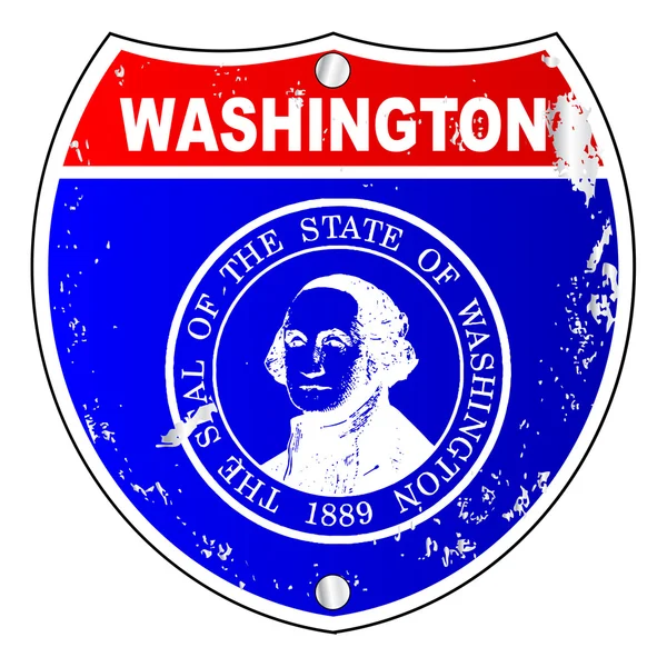 Icônes du drapeau de Washington comme signe interétatique — Image vectorielle