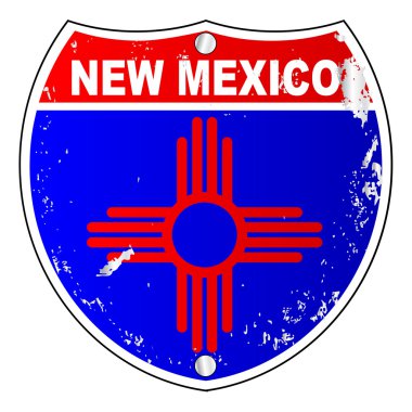 New Mexico bayrağı simgeleri Interstate işareti olarak