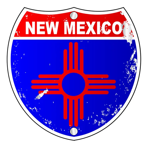 New Mexico Flag Icons As Interstate Sign — Stock Vector