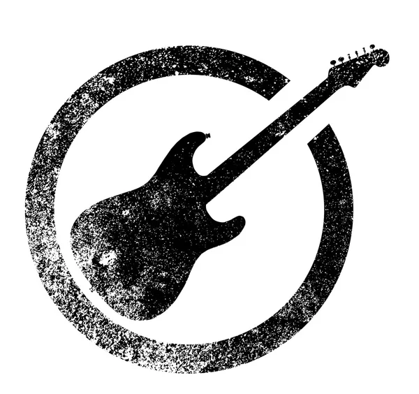 Siyah gitar mürekkep damgası