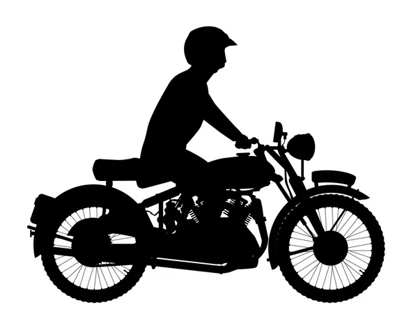 Silhouette eines Motorradfahrers — Stockvektor