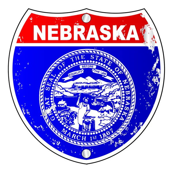 Los iconos de la bandera de Nebraska como señal interestatal — Archivo Imágenes Vectoriales