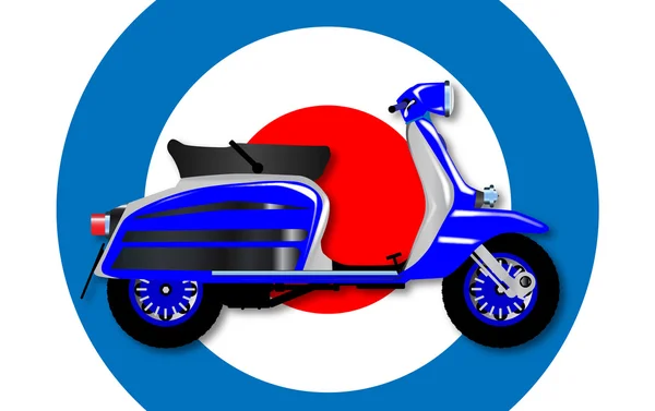 60s Scooter and UK Symbol — Stock Vector