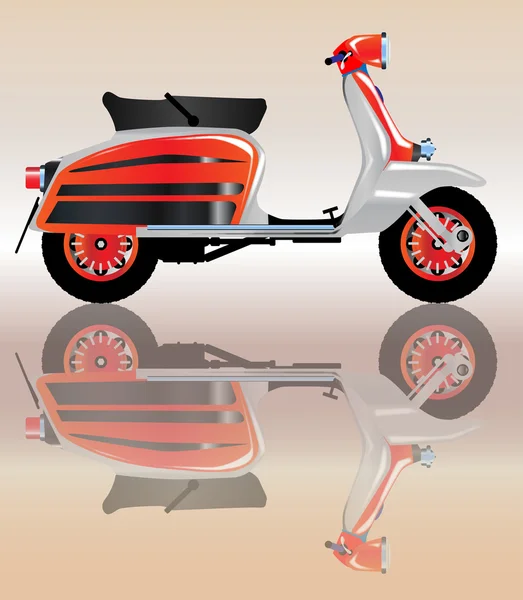 Mod Riflessione Scooter — Vettoriale Stock