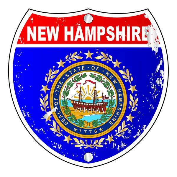 Icônes drapeau du New Hampshire comme signe Interstate — Image vectorielle