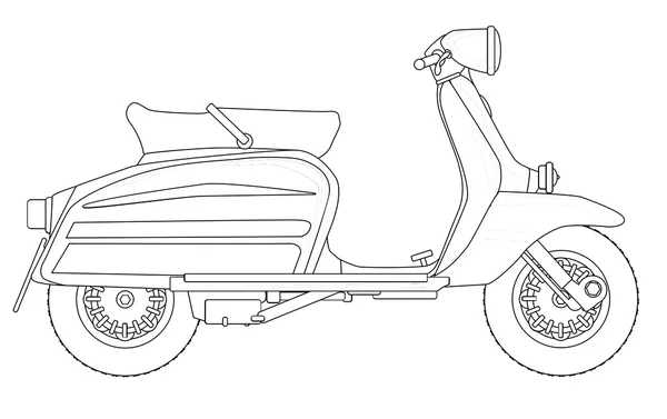 Dibujo del esquema de la vespa — Archivo Imágenes Vectoriales