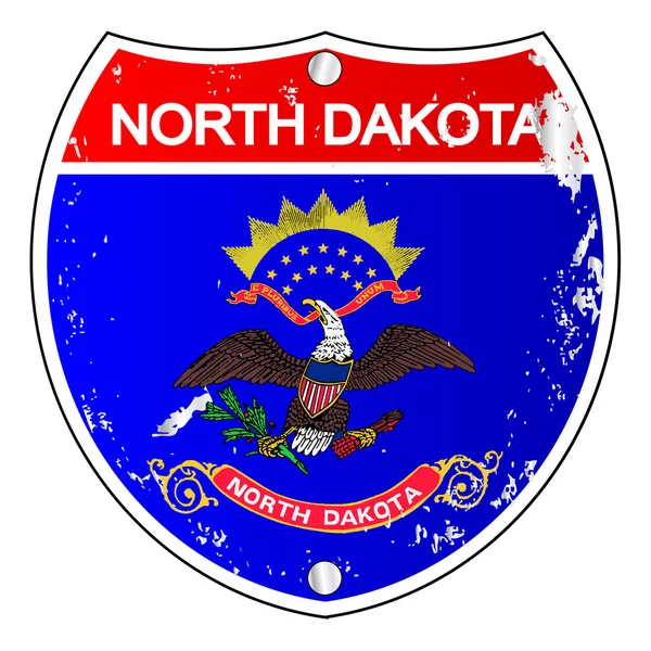 North Dakota Flaggensymbole als zwischenstaatliches Zeichen — Stockvektor