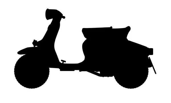 Scooter silueta sobre blanco — Vector de stock