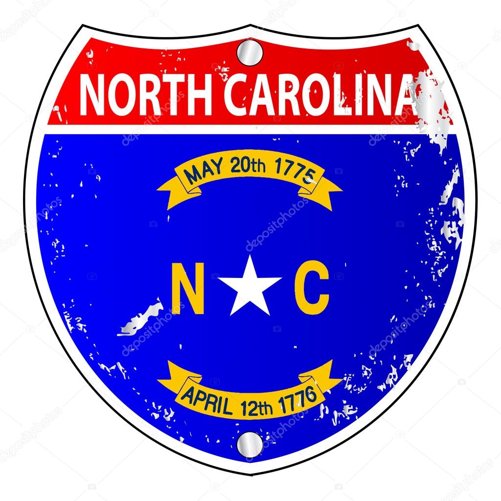 North Carolina Flag Icons As Interstate Sign