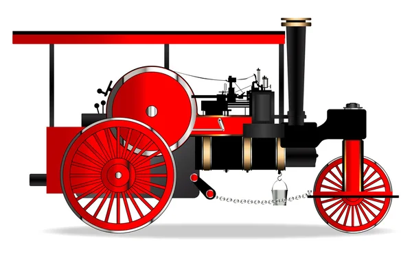 Vintage Steam Roller — Stock Vector