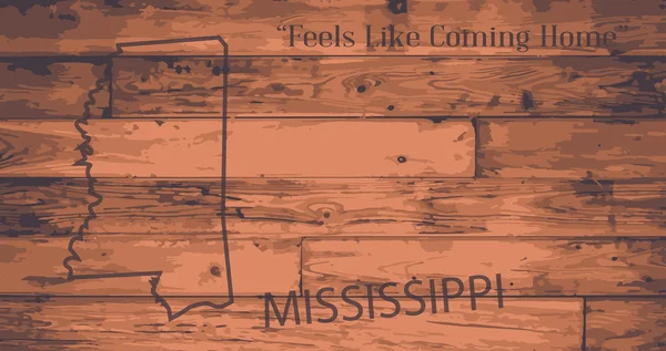 Mississippi Mapa Marca —  Vetores de Stock