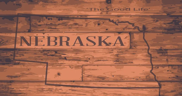 Nebraska Mapa Marca —  Vetores de Stock