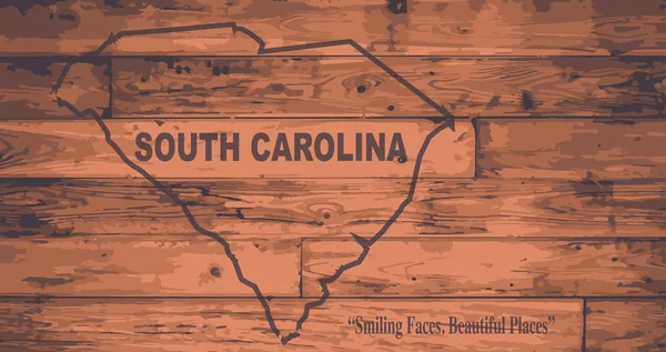 South Carolina kaart merk — Stockvector