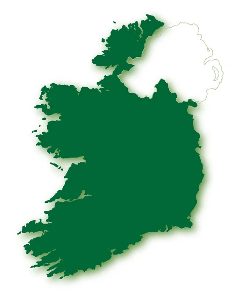 Silueta Mapa Irsko — Stockový vektor