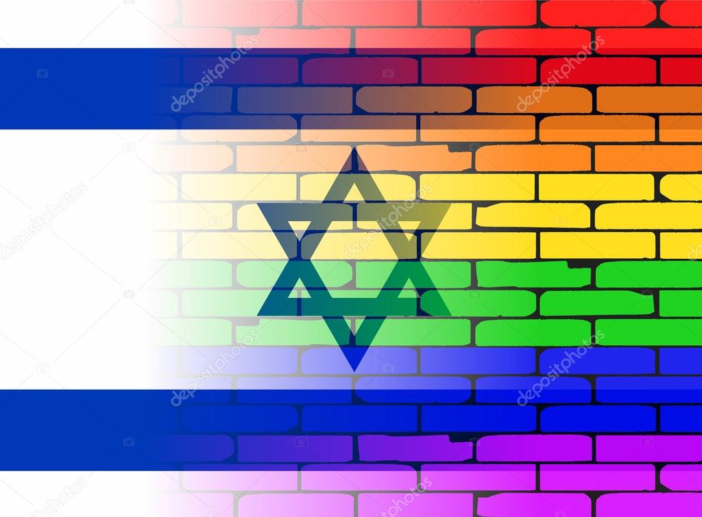 Gay Rainbow Wall Israel Flag