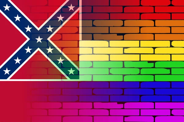 Gay Rainbow Wall Mississippi flaga — Wektor stockowy