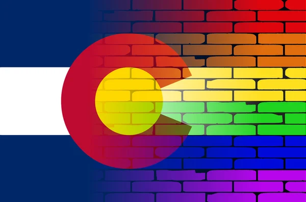 Gay Rainbow Wall Colorado flaga — Wektor stockowy