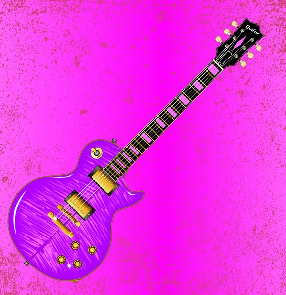 Rózsaszín gitár Grunge — Stock Vector