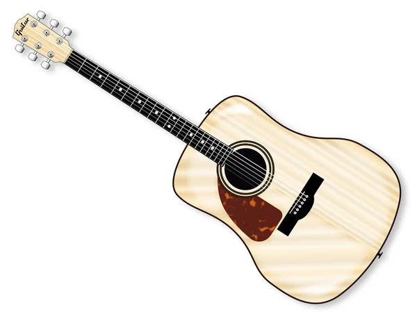 Guitarra acústica zurda — Vector de stock