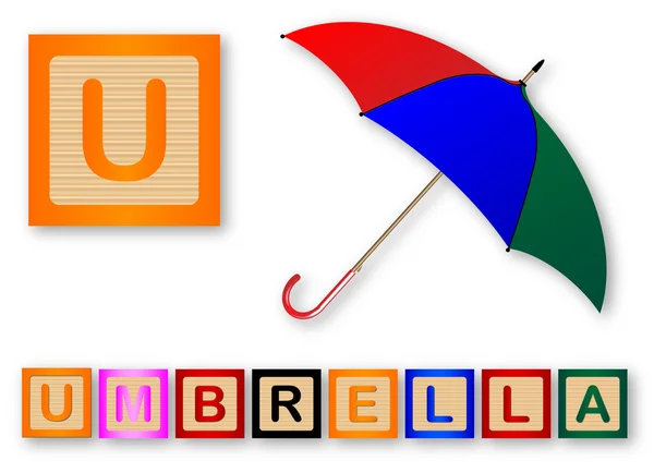 U Is For Umbrella — Stock Vector