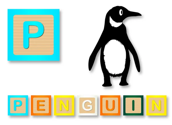 P é para pinguim —  Vetores de Stock