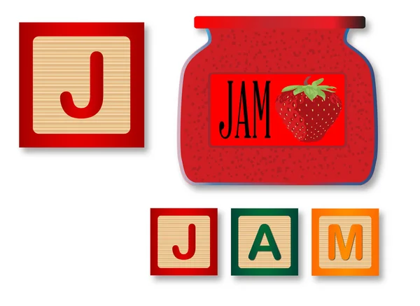 J Is For Jam — Stock Vector